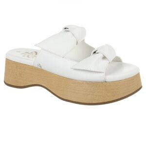 Sam & Libby Indie White Knot Platform Sandals Y2K Boho Retro Size 6